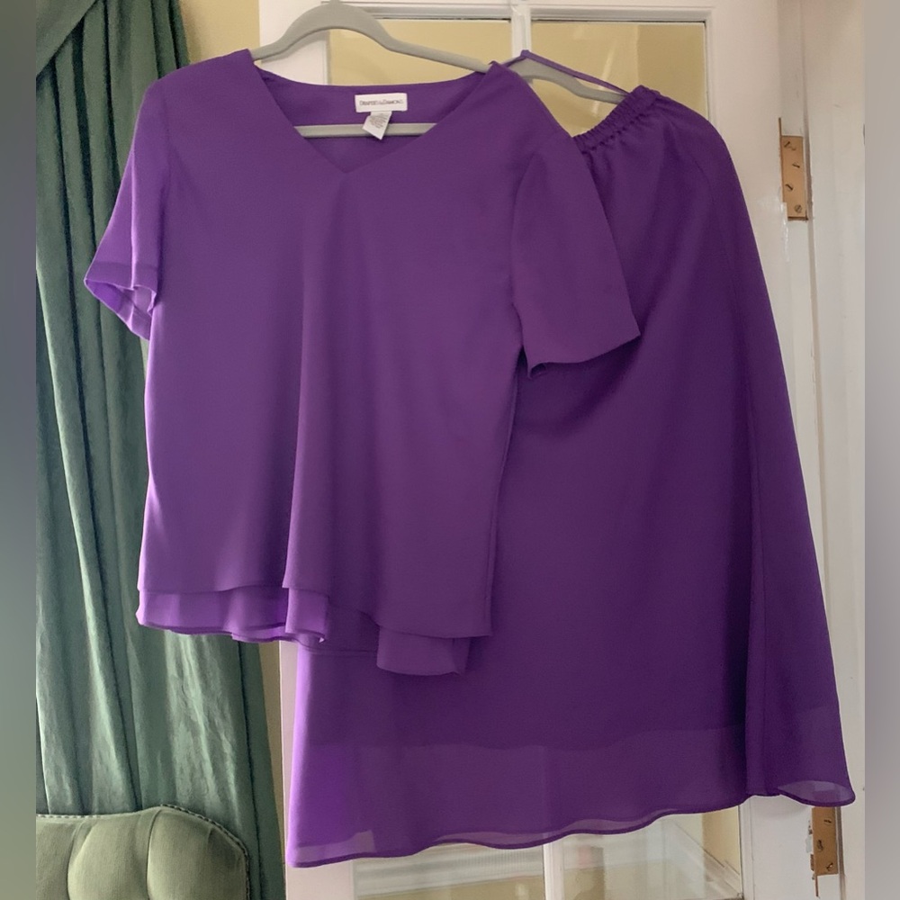 Draper’s & Damon’s 2-Piece Matching Top w/Skirt Purple Church Formal Grandmacore